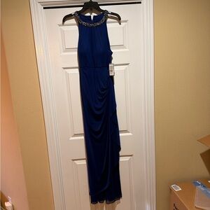 Alex Evenings Royal Blue Embellished Maxi Dress